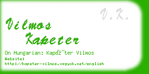 vilmos kapeter business card